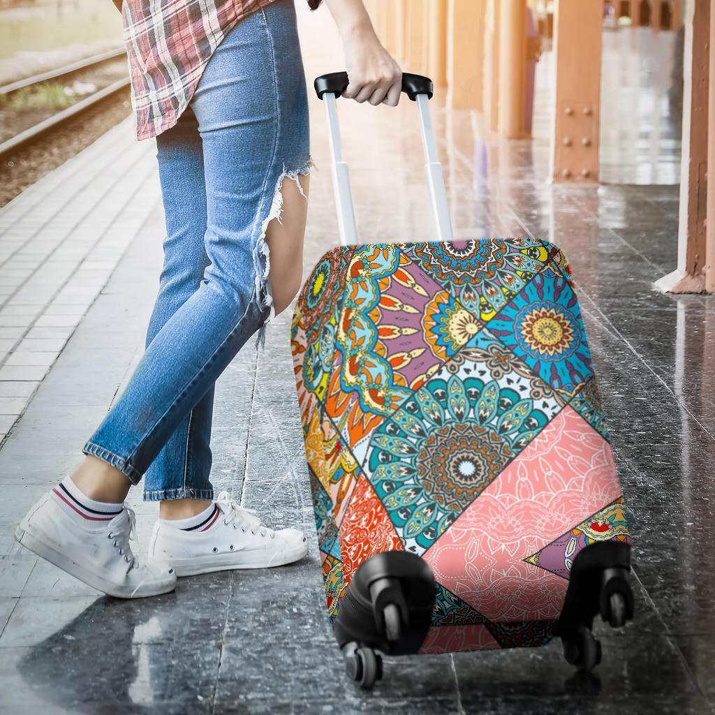Patchwork Mandala Bohemian Pattern Print Luggage Cover GearFrost