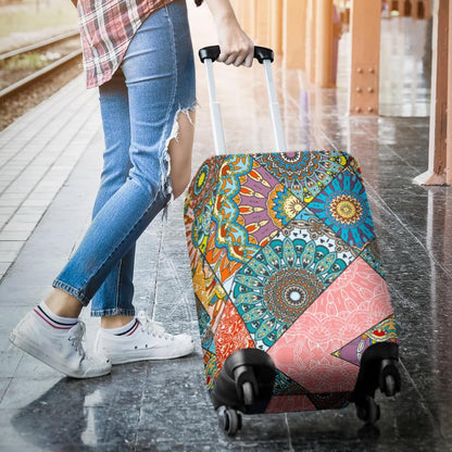 Patchwork Mandala Bohemian Pattern Print Luggage Cover GearFrost