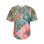 Patchwork Mandala Bohemian Pattern Print Men's Baseball Jersey