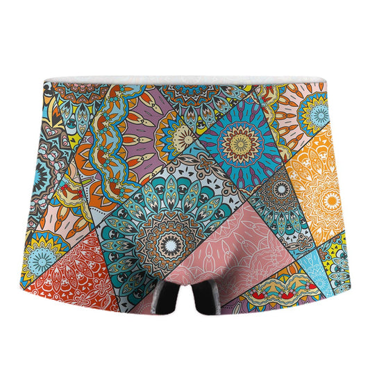 Patchwork Mandala Bohemian Pattern Print Men's Boxer Briefs