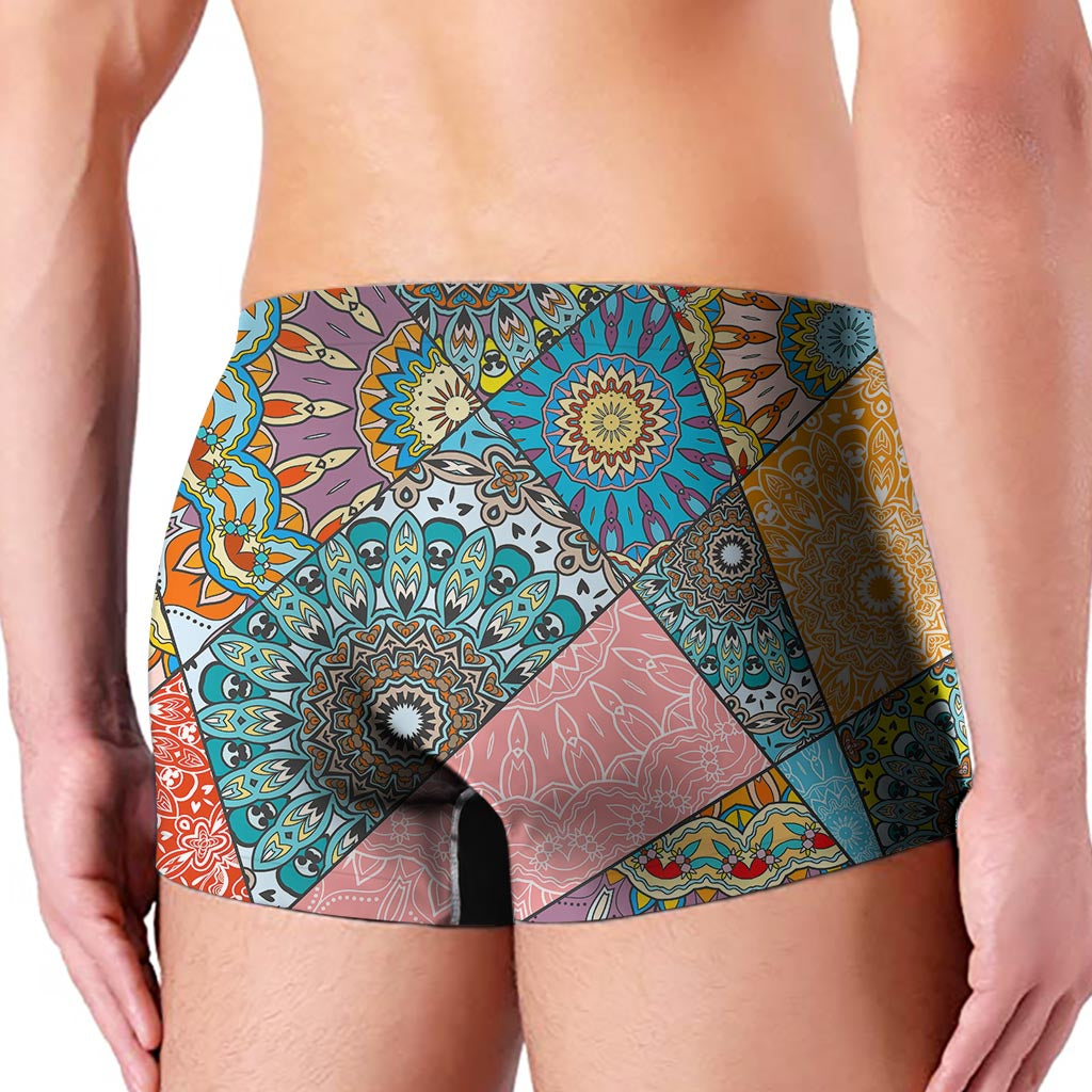Patchwork Mandala Bohemian Pattern Print Men's Boxer Briefs