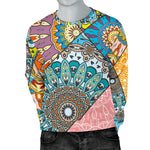Patchwork Mandala Bohemian Pattern Print Men's Crewneck Sweatshirt GearFrost