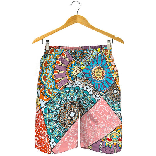 Patchwork Mandala Bohemian Pattern Print Men's Shorts
