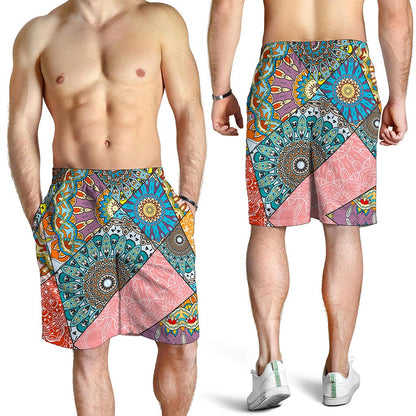 Patchwork Mandala Bohemian Pattern Print Men's Shorts