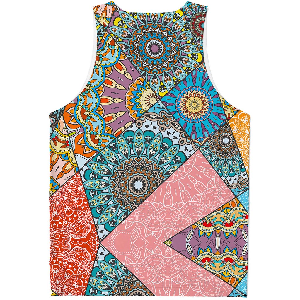 Patchwork Mandala Bohemian Pattern Print Men's Tank Top