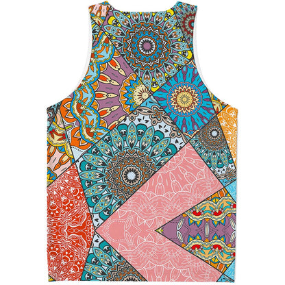 Patchwork Mandala Bohemian Pattern Print Men's Tank Top