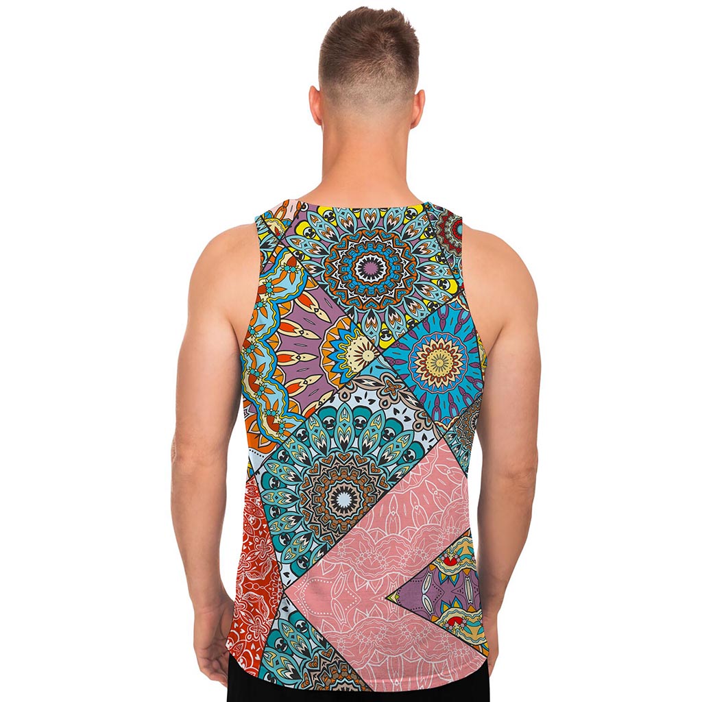Patchwork Mandala Bohemian Pattern Print Men's Tank Top
