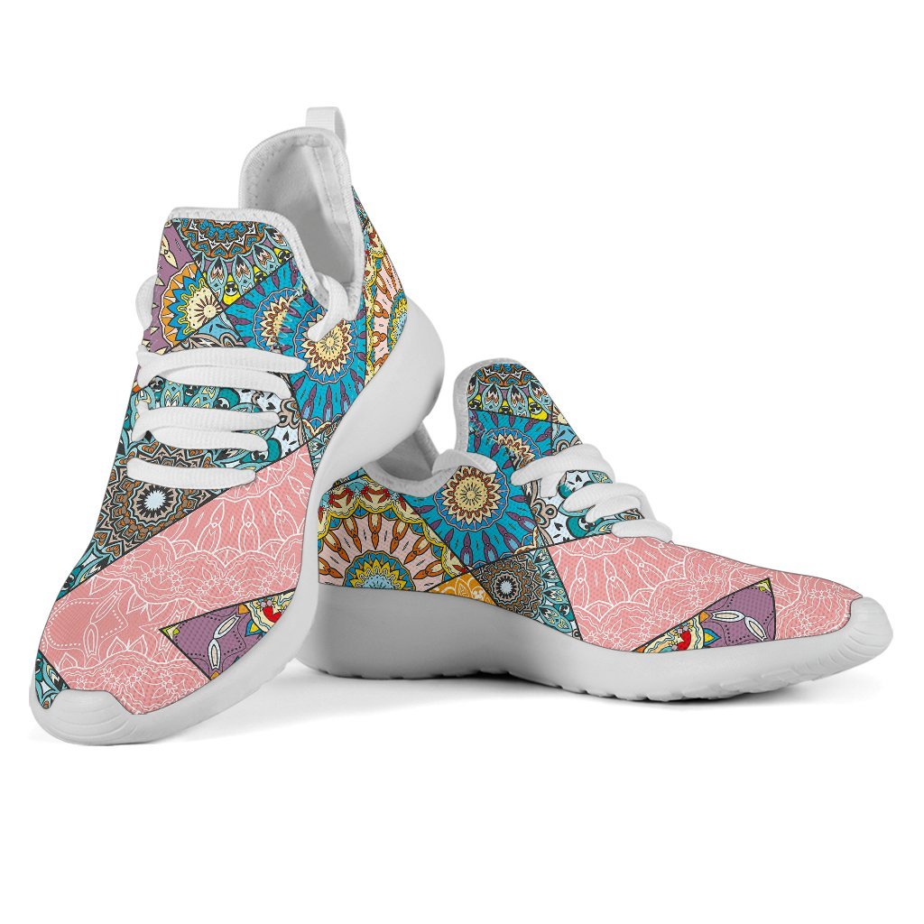 Patchwork Mandala Bohemian Pattern Print Mesh Knit Shoes GearFrost