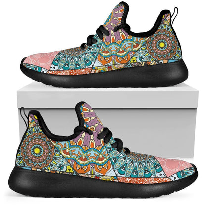 Patchwork Mandala Bohemian Pattern Print Mesh Knit Shoes GearFrost