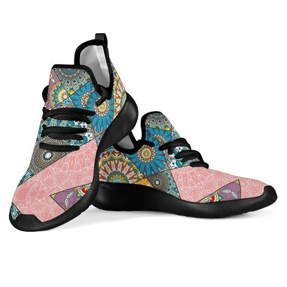 Patchwork Mandala Bohemian Pattern Print Mesh Knit Shoes GearFrost