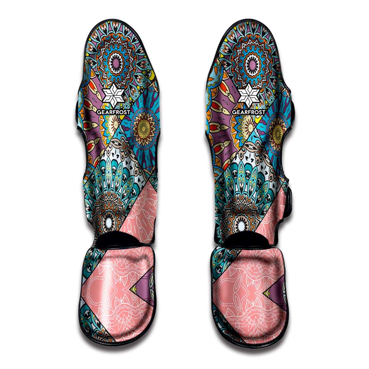 Patchwork Mandala Bohemian Pattern Print Muay Thai Shin Guard
