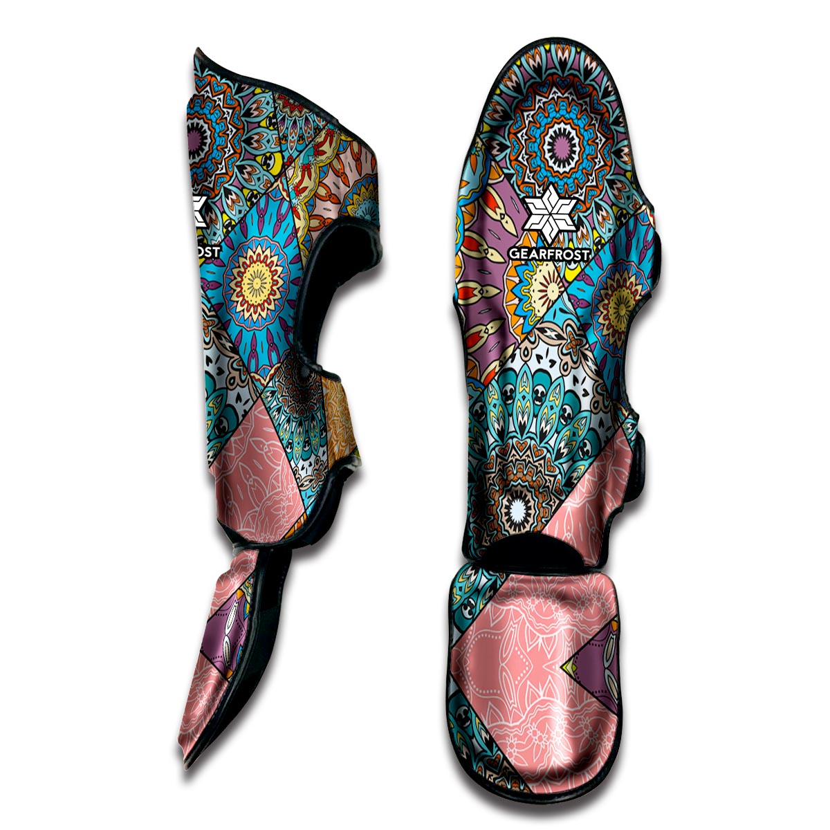 Patchwork Mandala Bohemian Pattern Print Muay Thai Shin Guard