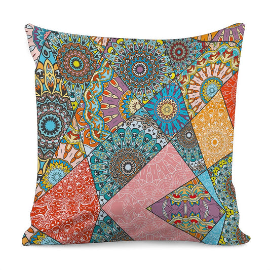 Patchwork Mandala Bohemian Pattern Print Pillow Cover