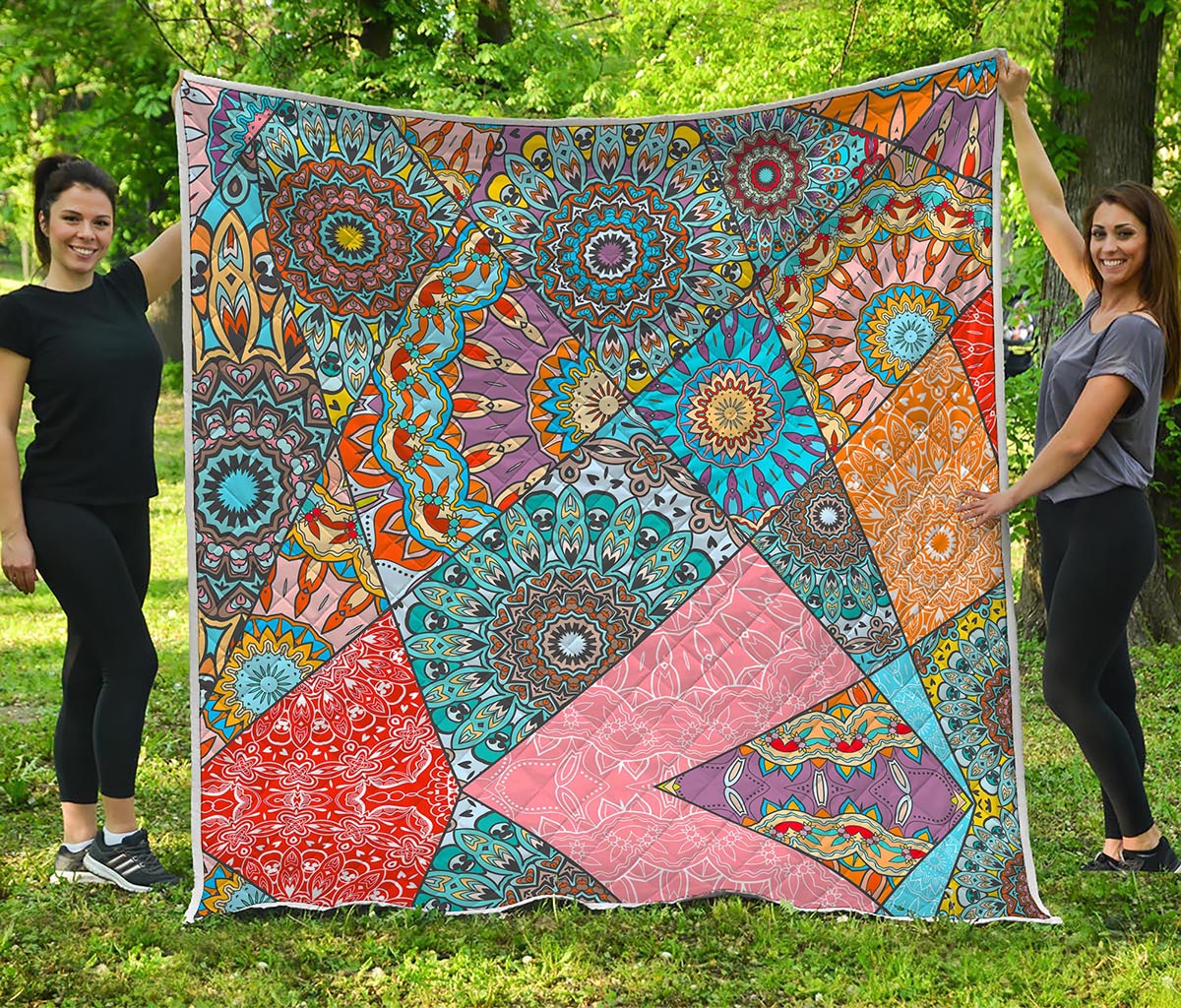 Patchwork Mandala Bohemian Pattern Print Quilt