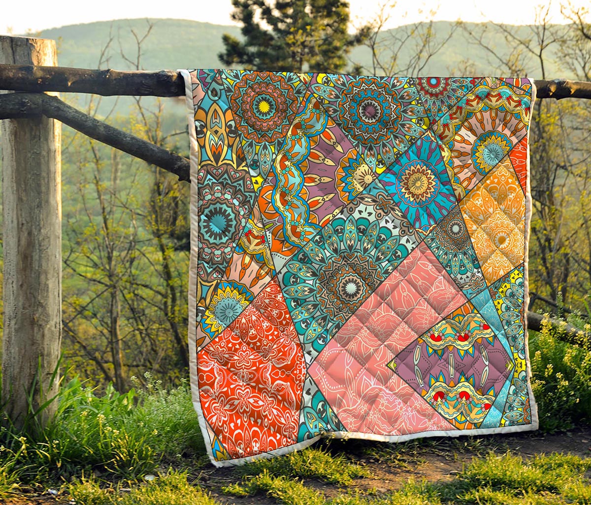 Patchwork Mandala Bohemian Pattern Print Quilt