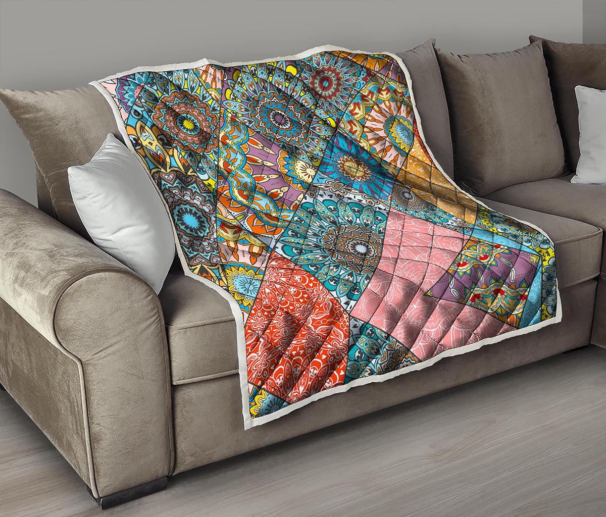 Patchwork Mandala Bohemian Pattern Print Quilt
