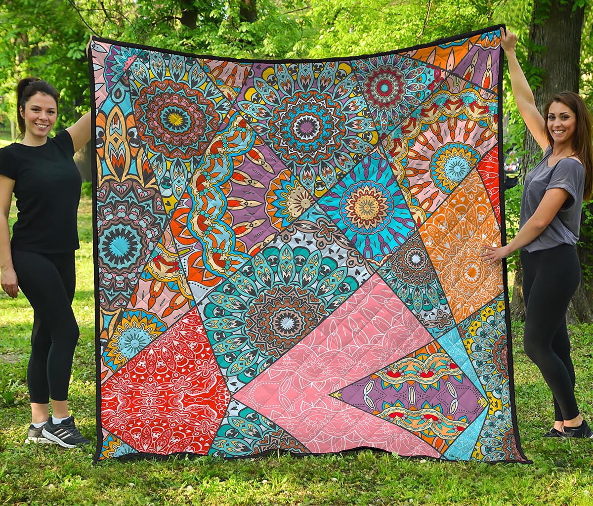 Patchwork Mandala Bohemian Pattern Print Quilt