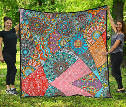 Patchwork Mandala Bohemian Pattern Print Quilt