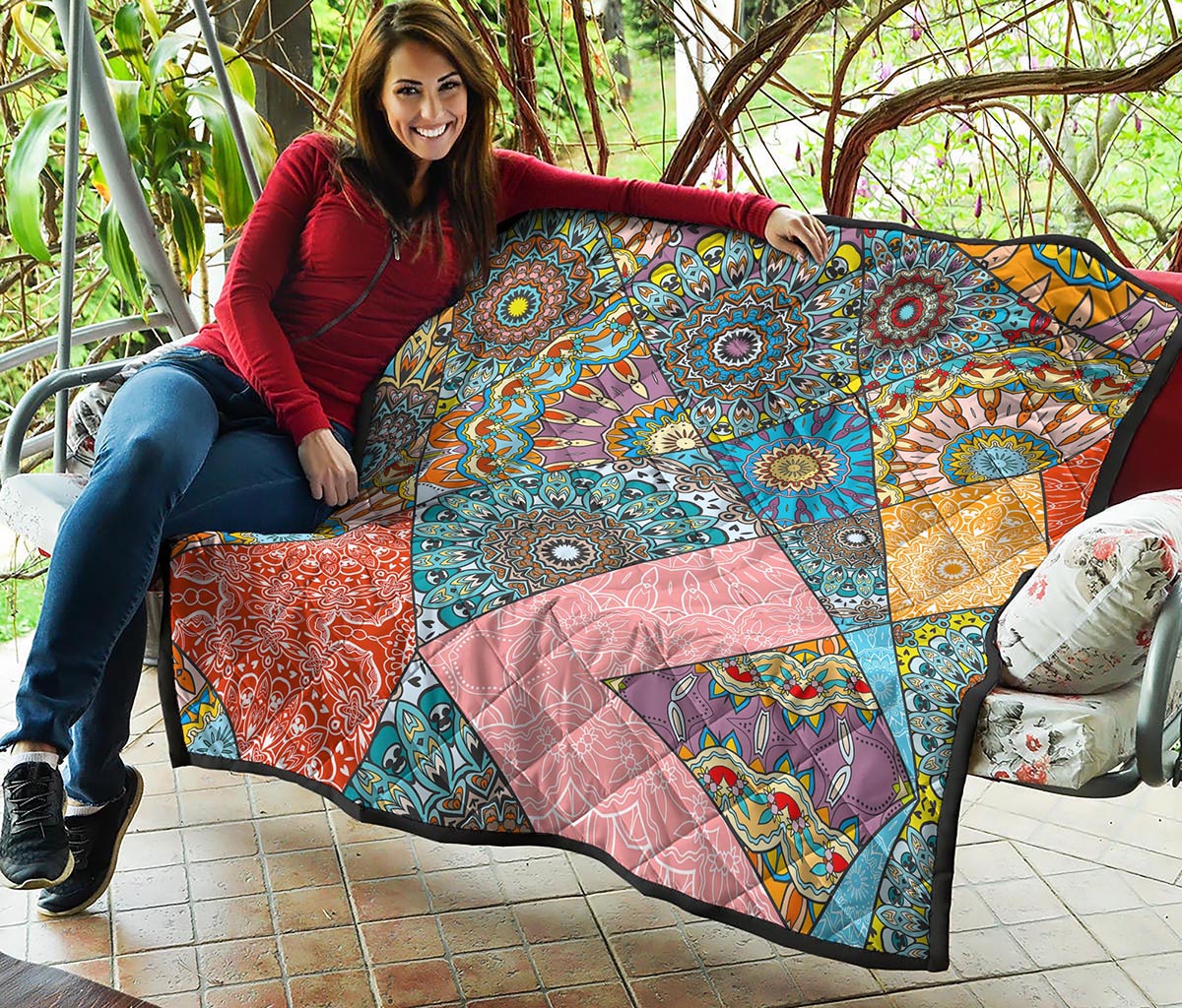 Patchwork Mandala Bohemian Pattern Print Quilt