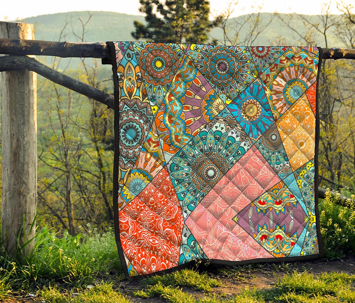 Patchwork Mandala Bohemian Pattern Print Quilt