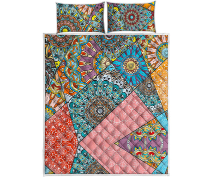 Patchwork Mandala Bohemian Pattern Print Quilt Bed Set