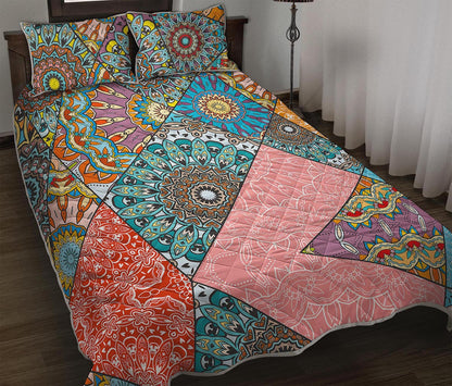 Patchwork Mandala Bohemian Pattern Print Quilt Bed Set