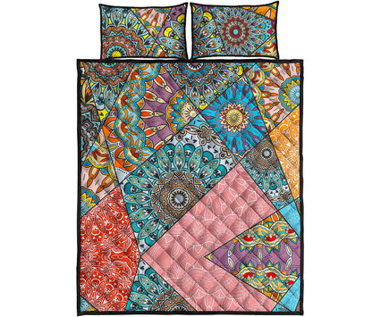 Patchwork Mandala Bohemian Pattern Print Quilt Bed Set