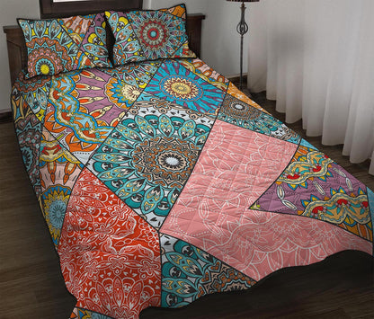 Patchwork Mandala Bohemian Pattern Print Quilt Bed Set