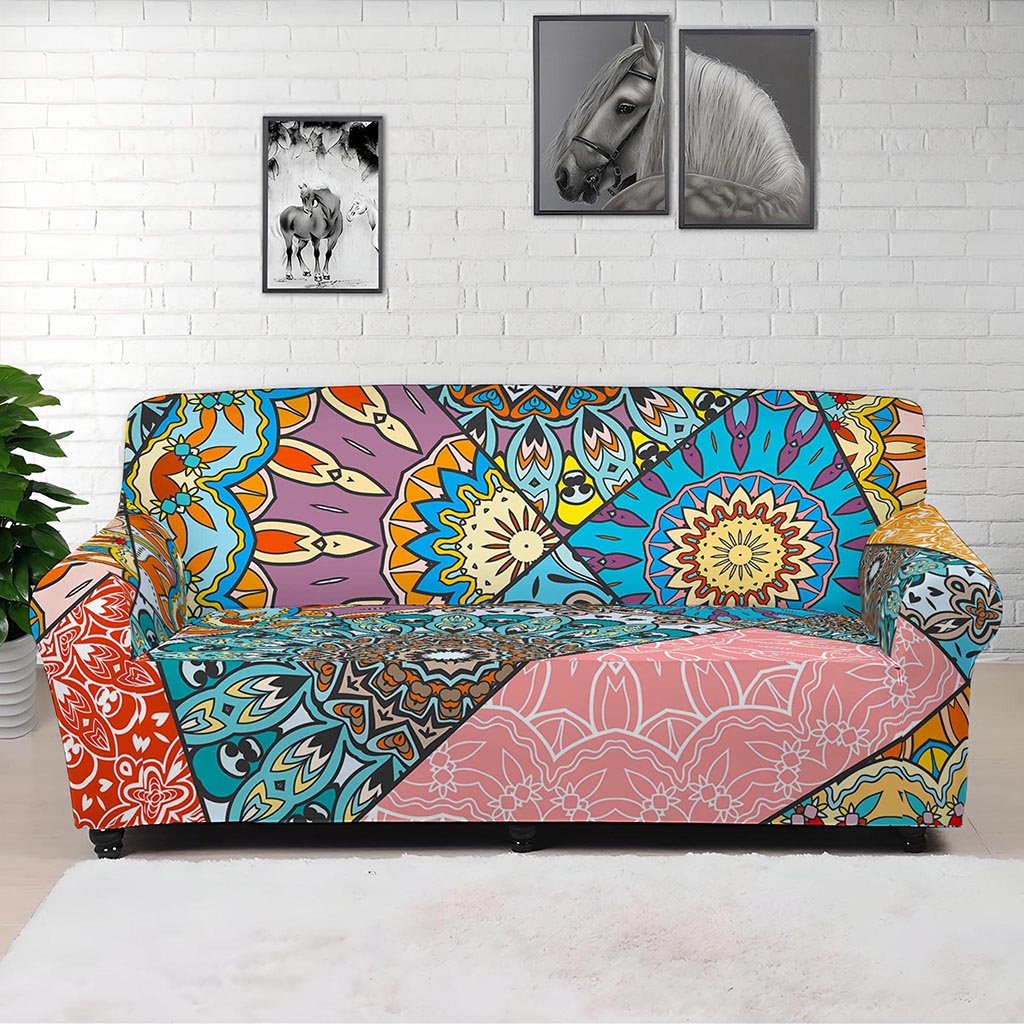 Patchwork Mandala Bohemian Pattern Print Sofa Cover