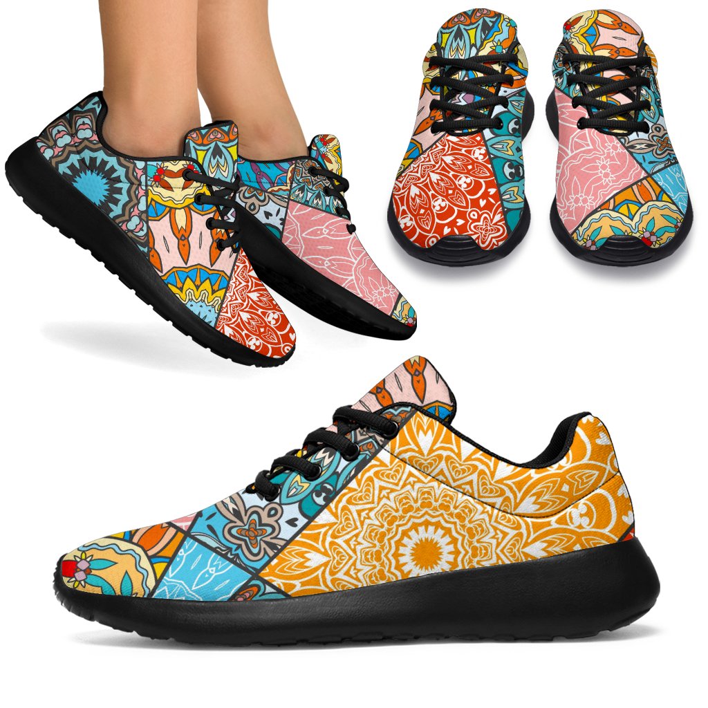 Patchwork Mandala Bohemian Pattern Print Sport Shoes GearFrost