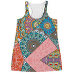 Patchwork Mandala Bohemian Pattern Print Women's Racerback Tank Top