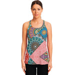 Patchwork Mandala Bohemian Pattern Print Women's Racerback Tank Top