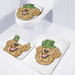 Patrick's Day Golden Retriever Print 3 Piece Bath Mat Set