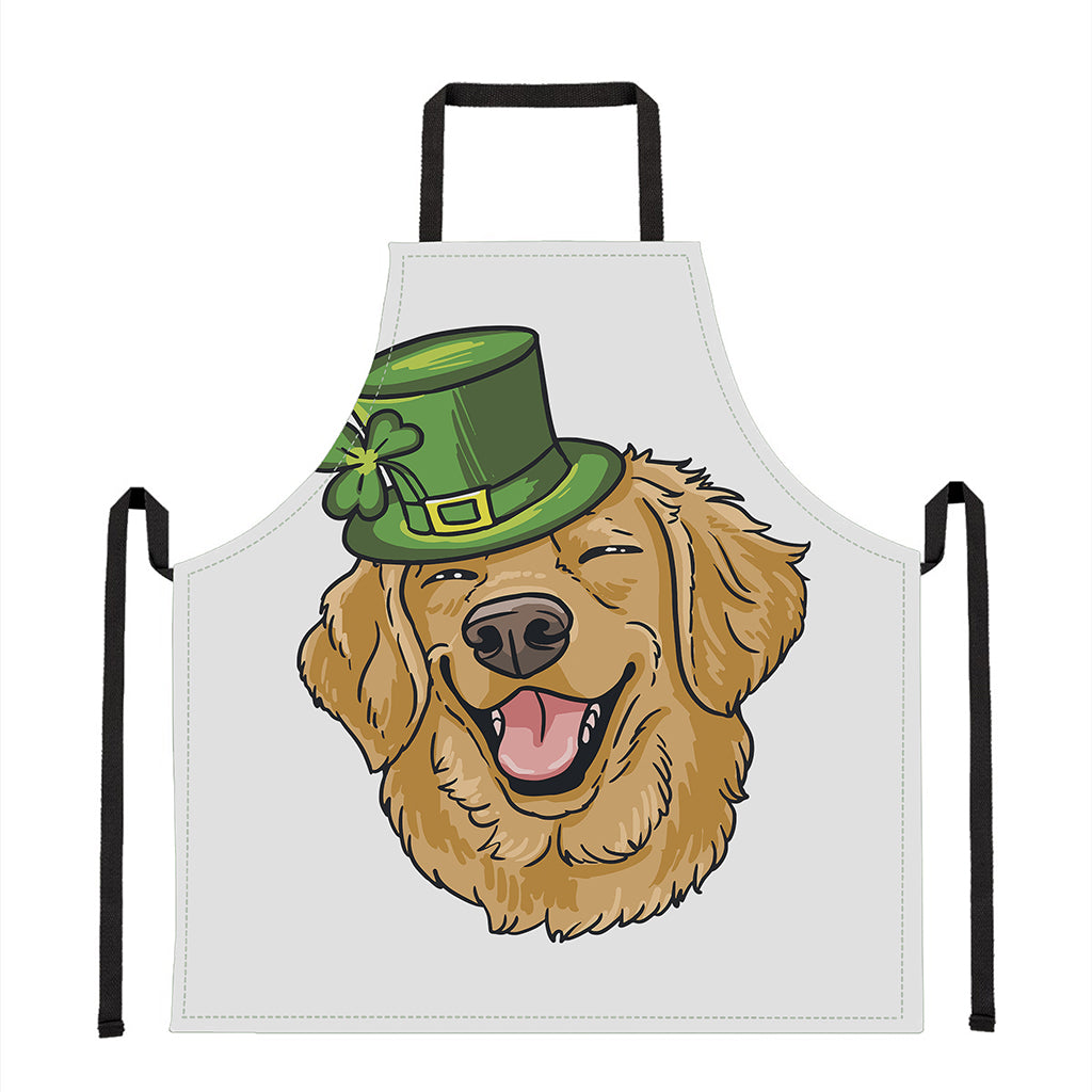 Patrick's Day Golden Retriever Print Apron