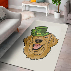 Patrick's Day Golden Retriever Print Area Rug