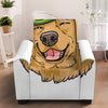 Patrick's Day Golden Retriever Print Armchair Slipcover