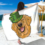 Patrick's Day Golden Retriever Print Beach Sarong Wrap