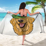 Patrick's Day Golden Retriever Print Beach Sarong Wrap