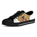 Patrick's Day Golden Retriever Print Black Low Top Shoes 