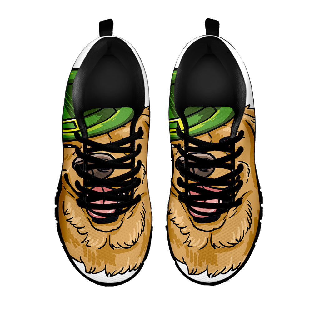 Patrick's Day Golden Retriever Print Black Sneakers