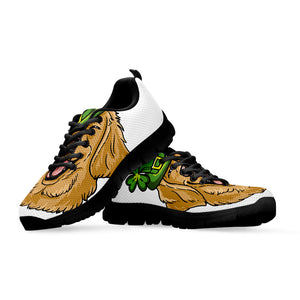 Patrick's Day Golden Retriever Print Black Sneakers