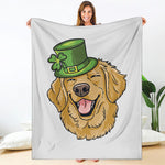 Patrick's Day Golden Retriever Print Blanket