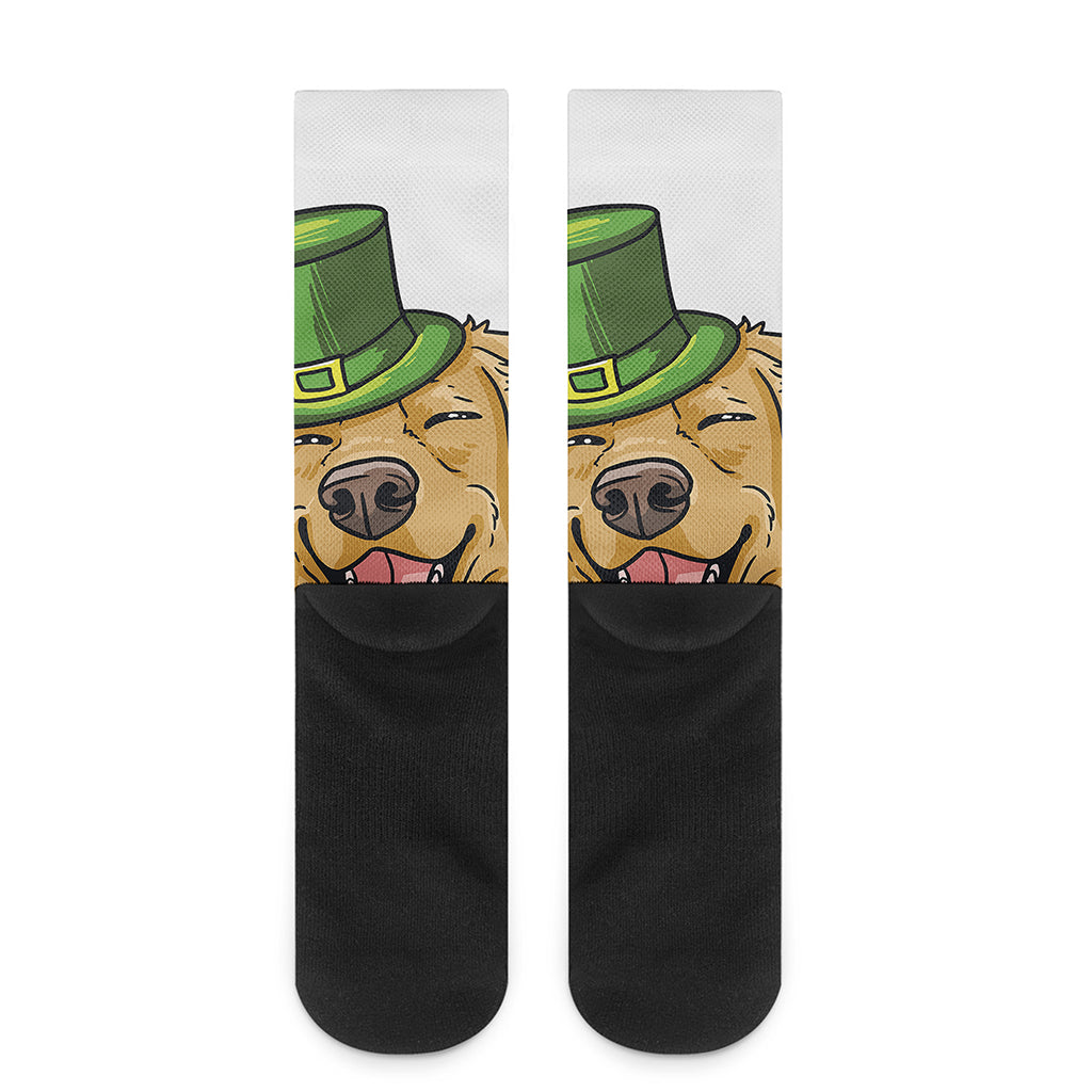 Patrick's Day Golden Retriever Print Crew Socks