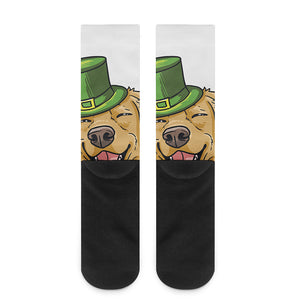 Patrick's Day Golden Retriever Print Crew Socks