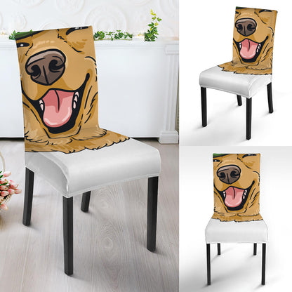 Patrick's Day Golden Retriever Print Dining Chair Slipcover
