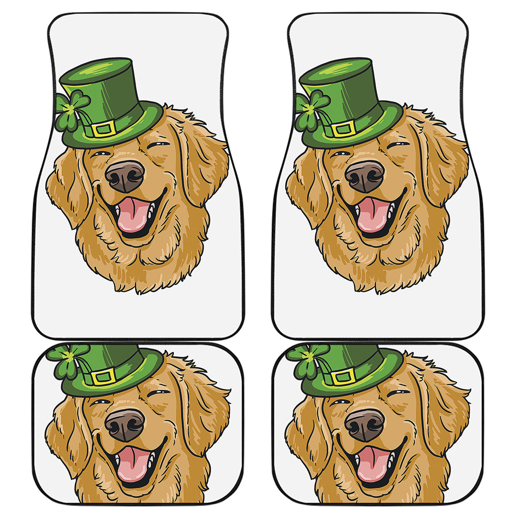 Patrick's Day Golden Retriever Print Front and Back Car Floor Mats