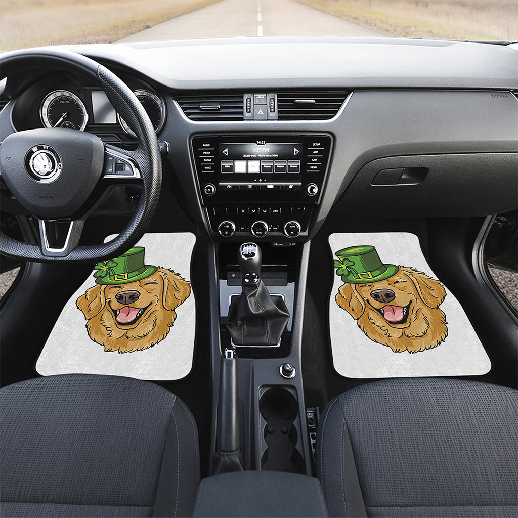 Patrick's Day Golden Retriever Print Front and Back Car Floor Mats