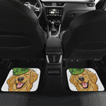 Patrick's Day Golden Retriever Print Front and Back Car Floor Mats