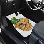 Patrick's Day Golden Retriever Print Front and Back Car Floor Mats