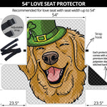 Patrick's Day Golden Retriever Print Loveseat Protector